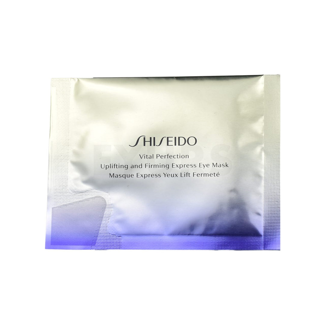 shiseido vital perfection uplifting and firming express eye mask front side of product