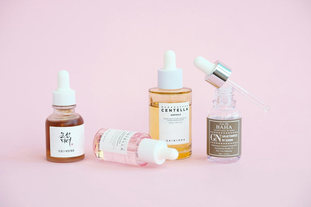 Skincare serums from some of the brands expected at Olive Young Pasadena