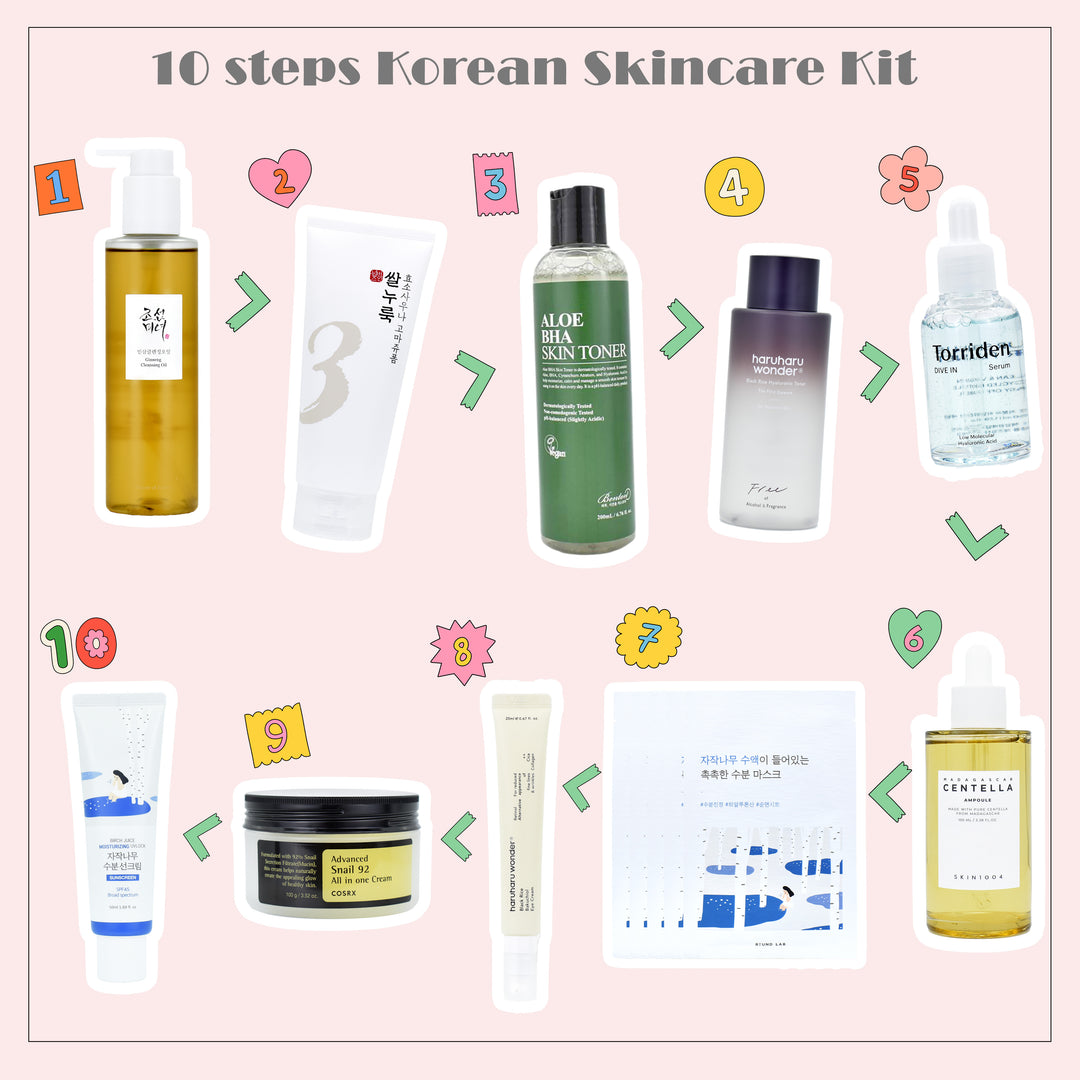 eyurs 10 steps korean skincare routine bundle