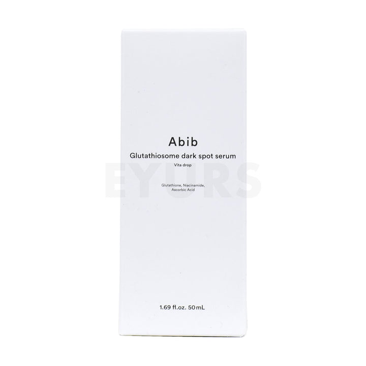 abib glutathiosome dark spot serum vita drop front side packaging box