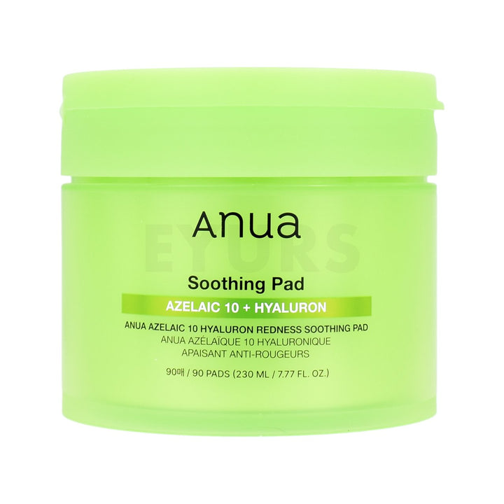 anua azelaic 10 hyaluron redness soothing pad front side of product