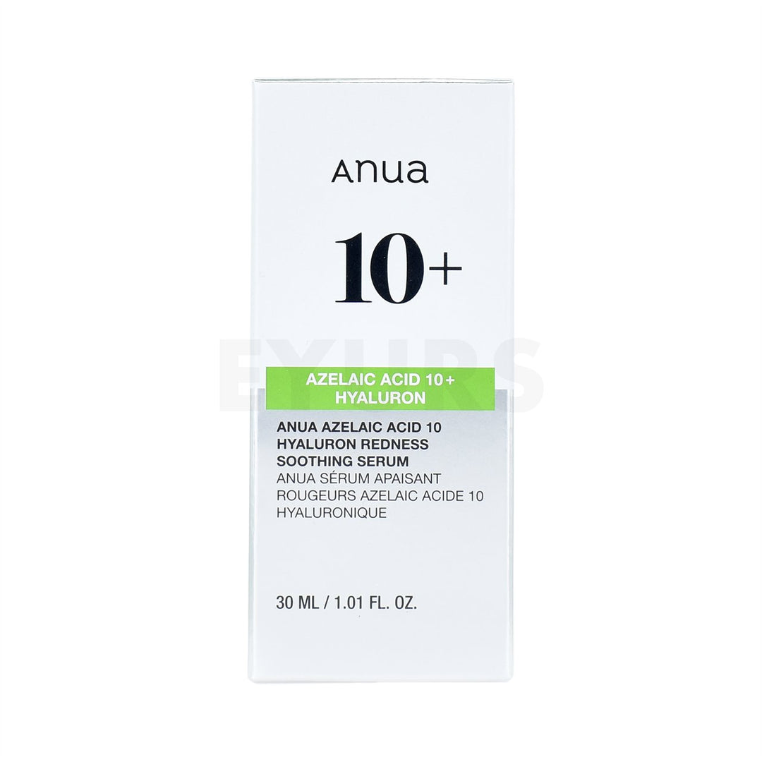 anua azelaic acid 10 hyaluron redness soothing serum front side packaging box