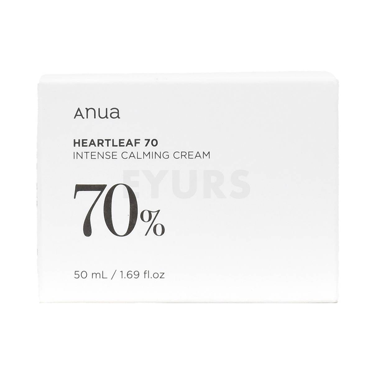 anua heartleaf 70 intense calming cream 50ml front side packaging