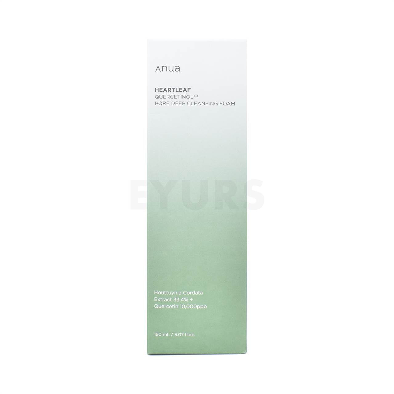 anua heartleaf quercetinol pore deep cleansing foam 150ml front side packaging