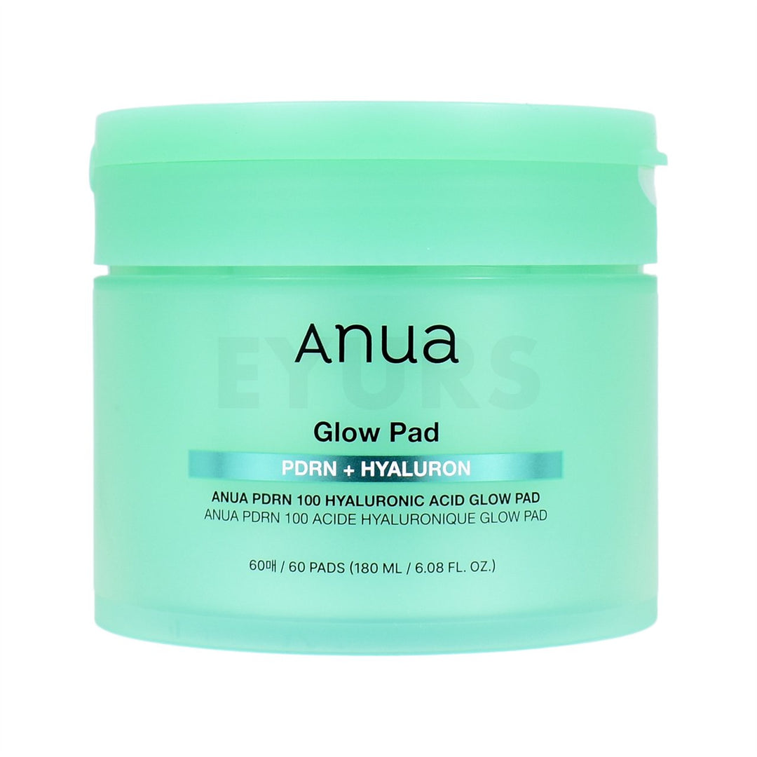 anua pdrn 100 hyaluronic acid glow pad front side of product