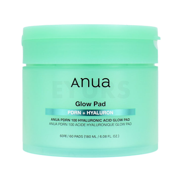 anua pdrn 100 hyaluronic acid glow pad front side of product