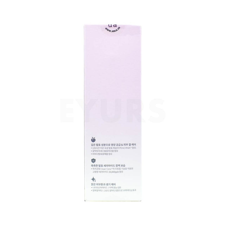 anua peach 77 niacin essence toner back side packaging