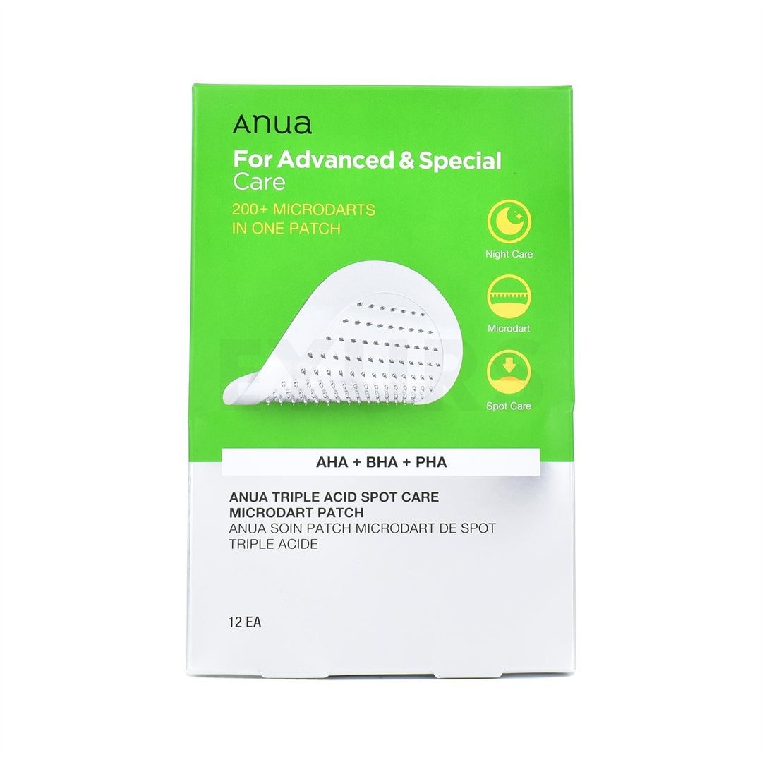 anua triple acid spot care microdart patch front side packaging box