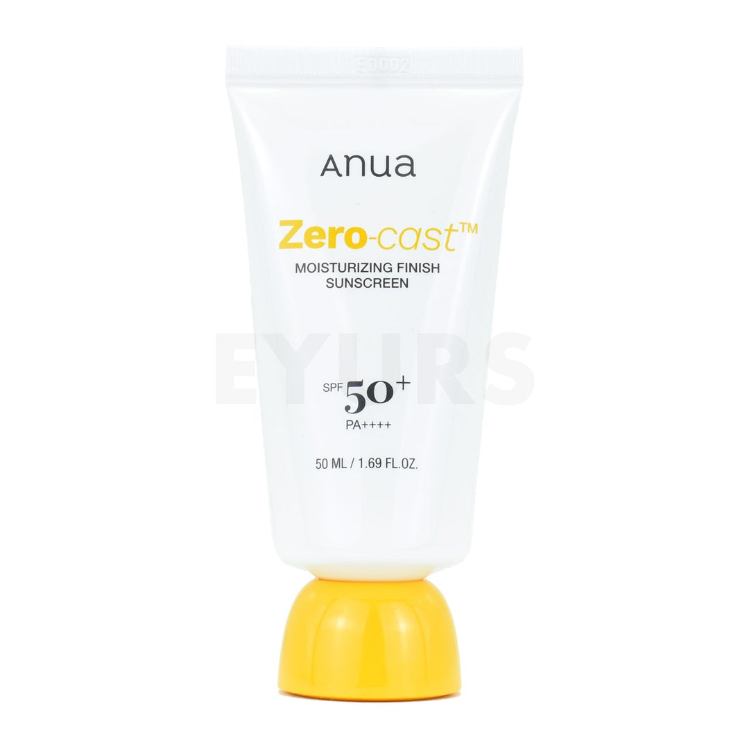 anua zero cast moisturizing finish sunscreen front side of product