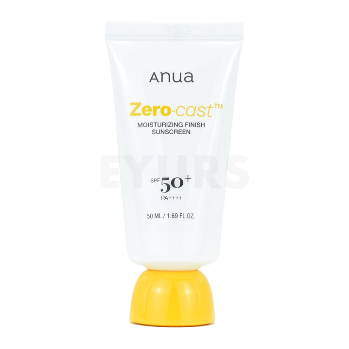 anua zero cast moisturizing finish sunscreen front side of product