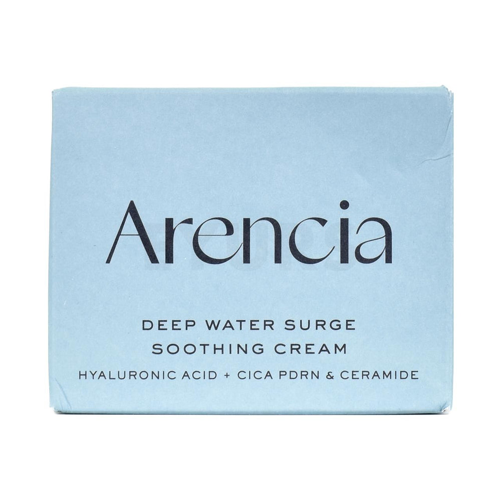 arencia deep water surge soothing cream front side packaging box
