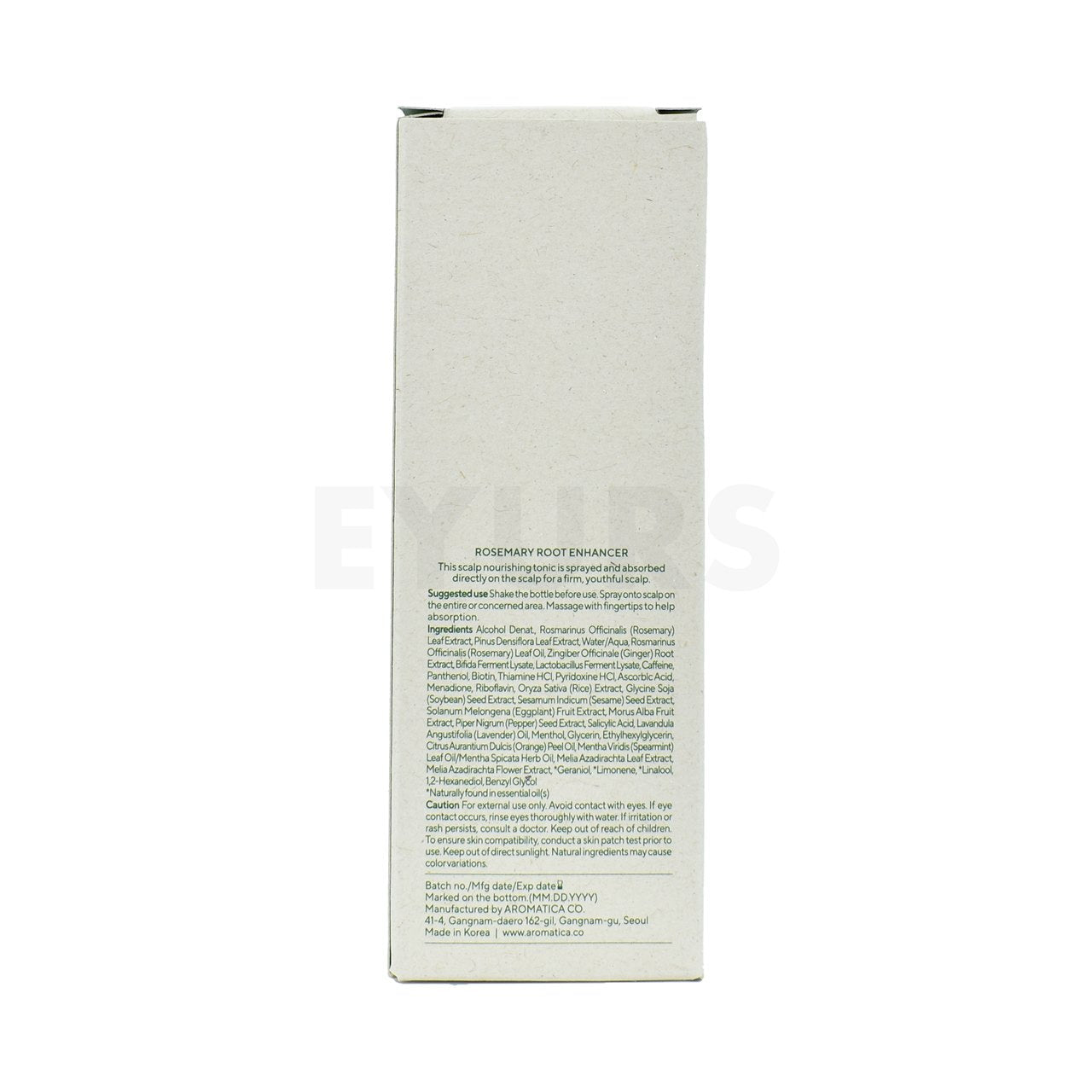 aromatica rosemary root enhancer 100ml back side packaging