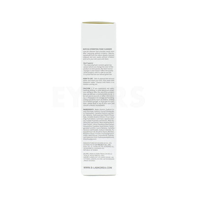 blab matcha hydrating foam cleanser left side packaging