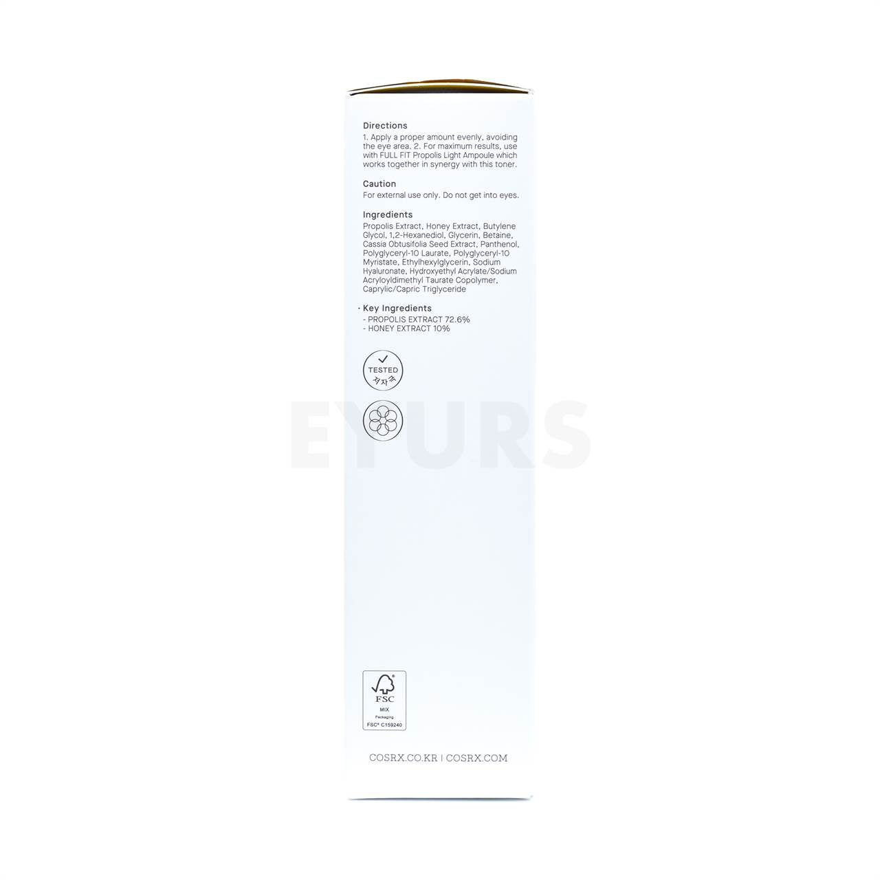 cosrx full fit propolis synergy toner 150ml side packaging