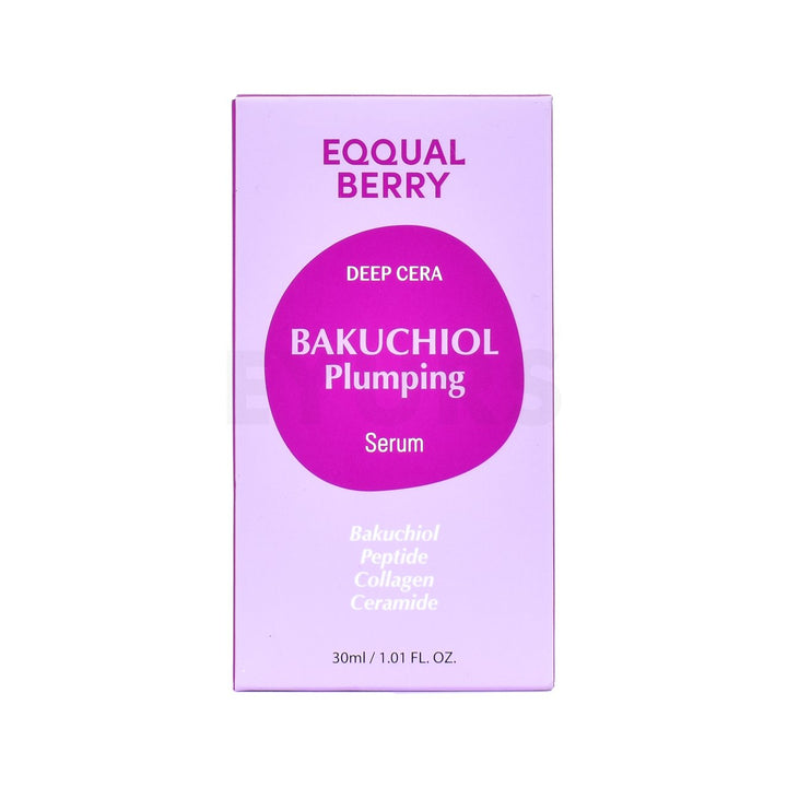 eqqualberry bakuchiol plumping serum front side packaging box