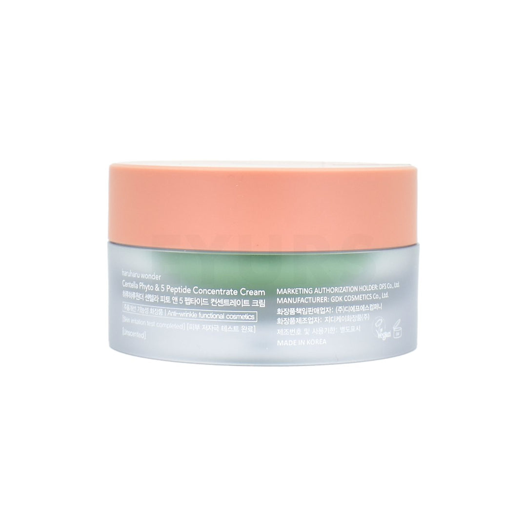 haruharu wonder centella phyto 5 peptide concentrate cream back of product