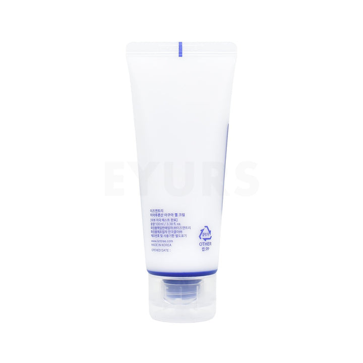 isntree hyaluronic acid aqua gel cream back of product
