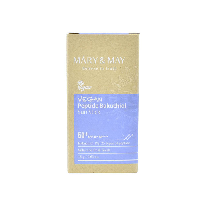 marynmay vegan peptide bakuchiol sun stick spf50 18g front side packaging