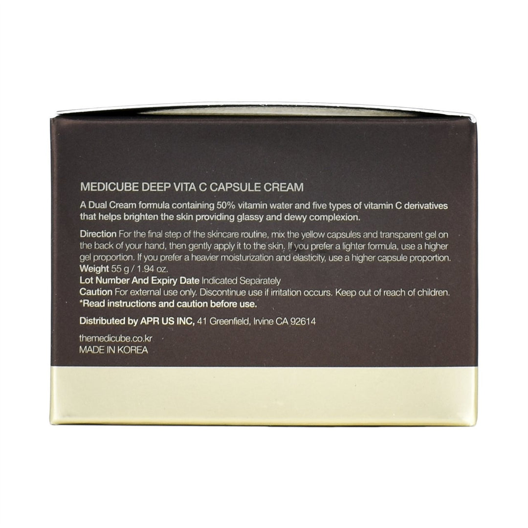 medicube deep vita c capsule cream left side packaging box