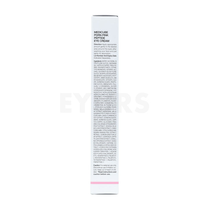 medicube pdrn pink peptide eye cream left side packaging box