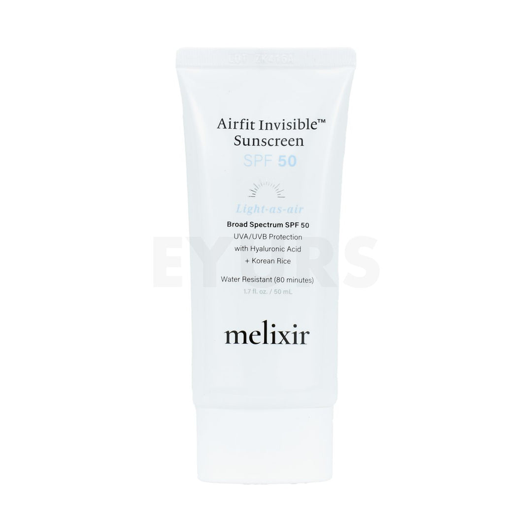 melixir airfit invisible sunscreen spf 50 front side of product
