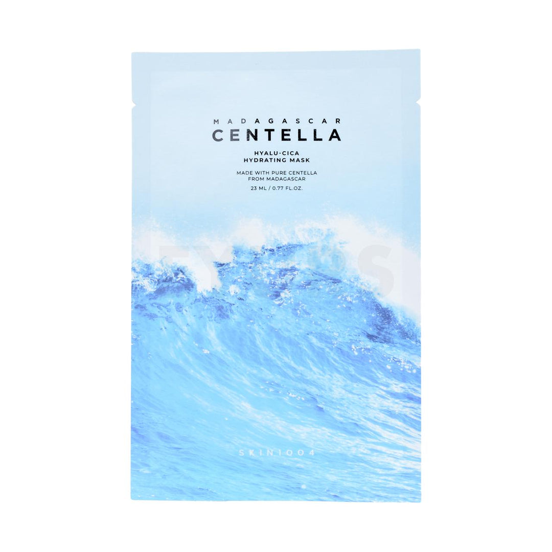 skin1004 madagascar centella hyalu cica hydrating mask front side of product