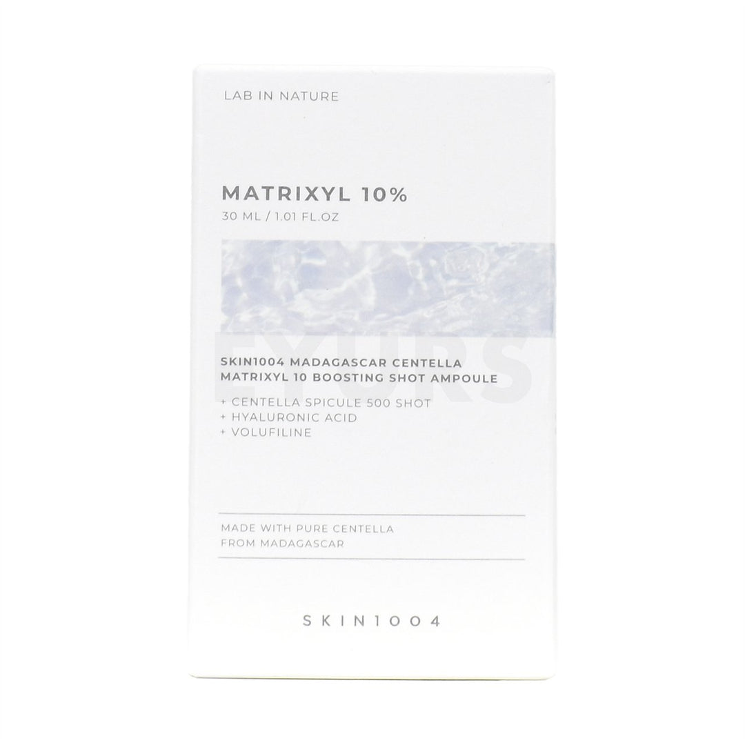 skin1004 madagascar centella matrixyl 10 boosting shot ampoule front side packaging box