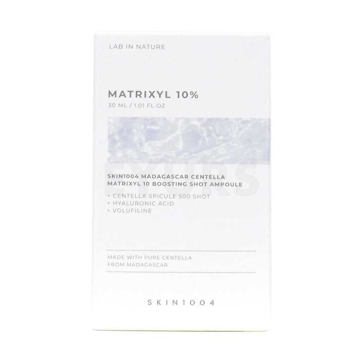 skin1004 madagascar centella matrixyl 10 boosting shot ampoule front side packaging box