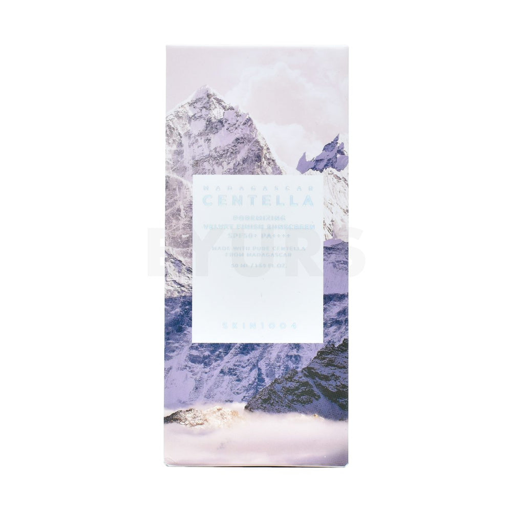 skin1004 madagascar centella poremizing velvet finish sunscreen front side packaging box
