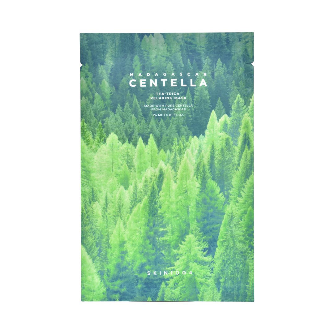 skin1004 madagascar centella tea trica relaxing mask front side of product