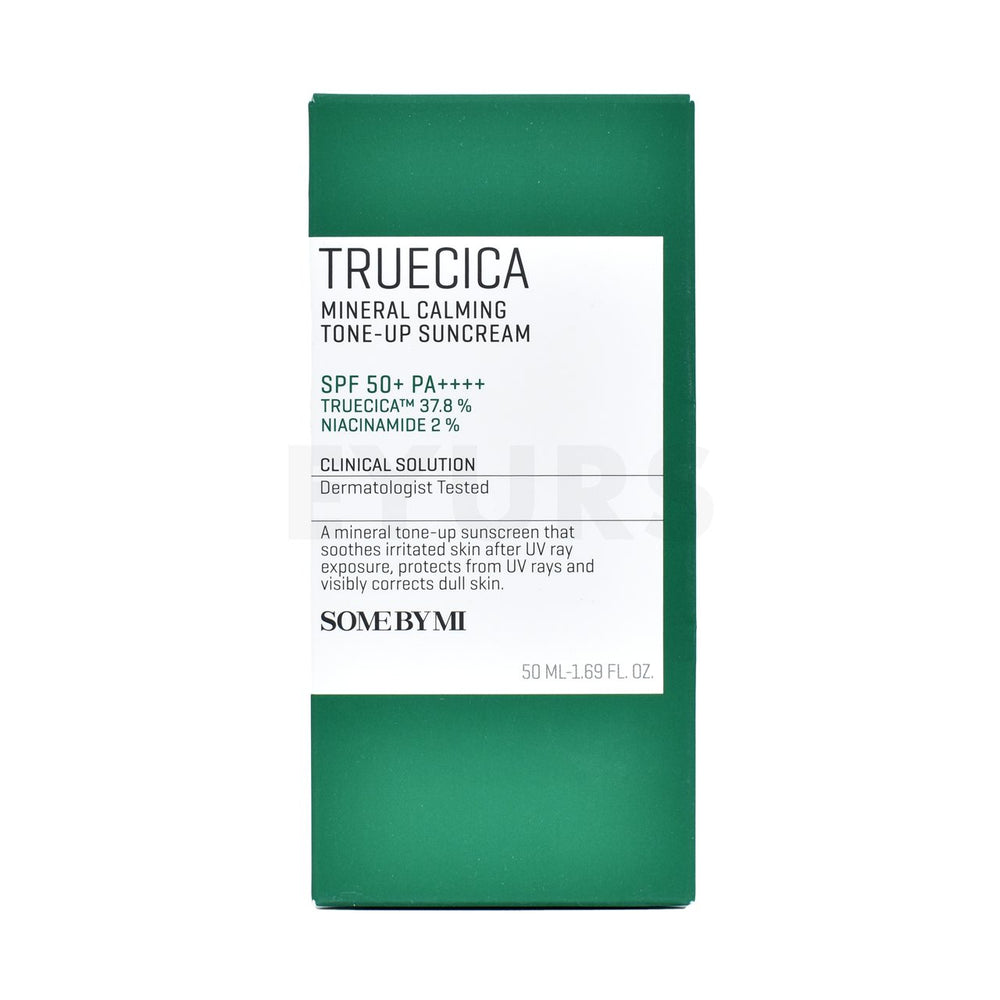 some by mi truecica mineral calming tone up suncream spf50 front side packaging box