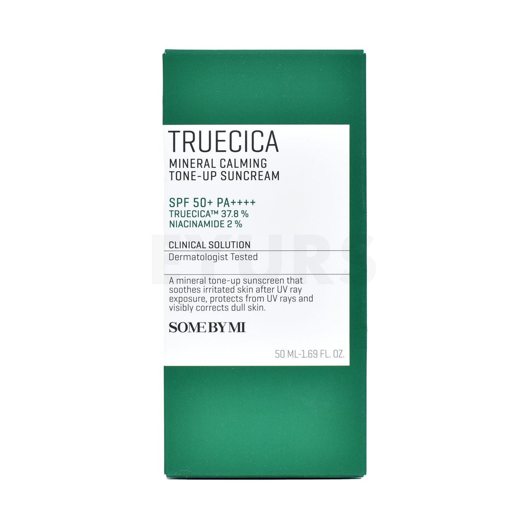some by mi truecica mineral calming tone up suncream spf50 front side packaging box