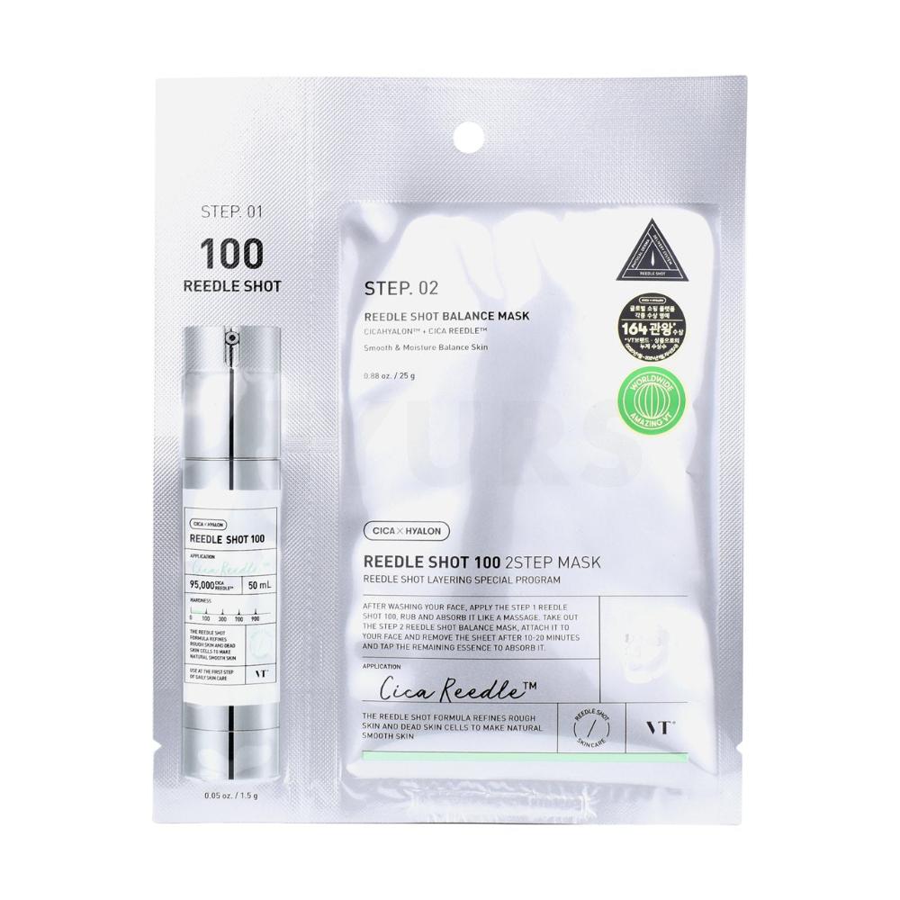 Step By Step Vt Capsule Mask Routine VT - Reedle Shot 100 2 Step Mask | EYURS
